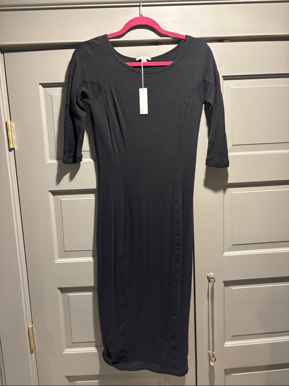 Standard by James Perse Black Scoop Neck Midi Dress - Elegant Everyday Style